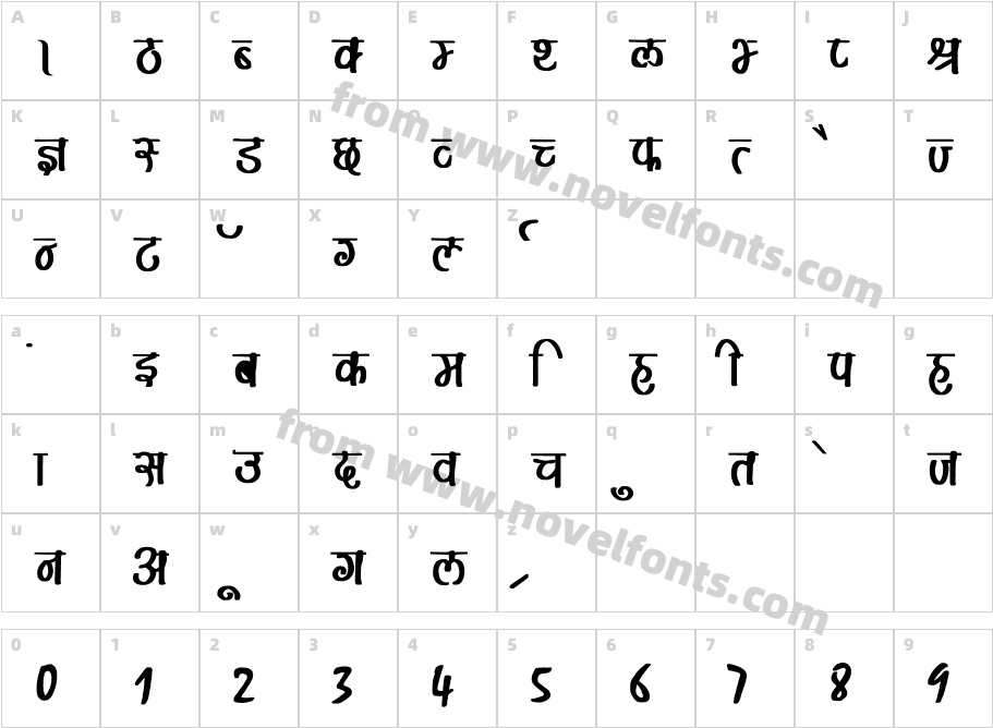 Maya BoldCharacter Map