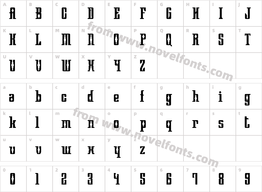 Mayan SquareCharacter Map