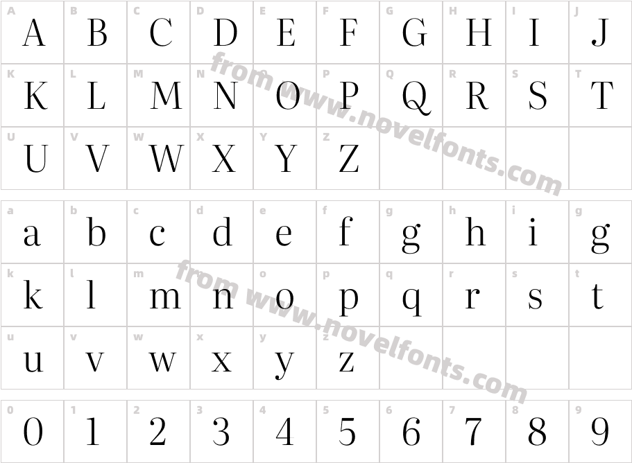Literata 72pt LightCharacter Map