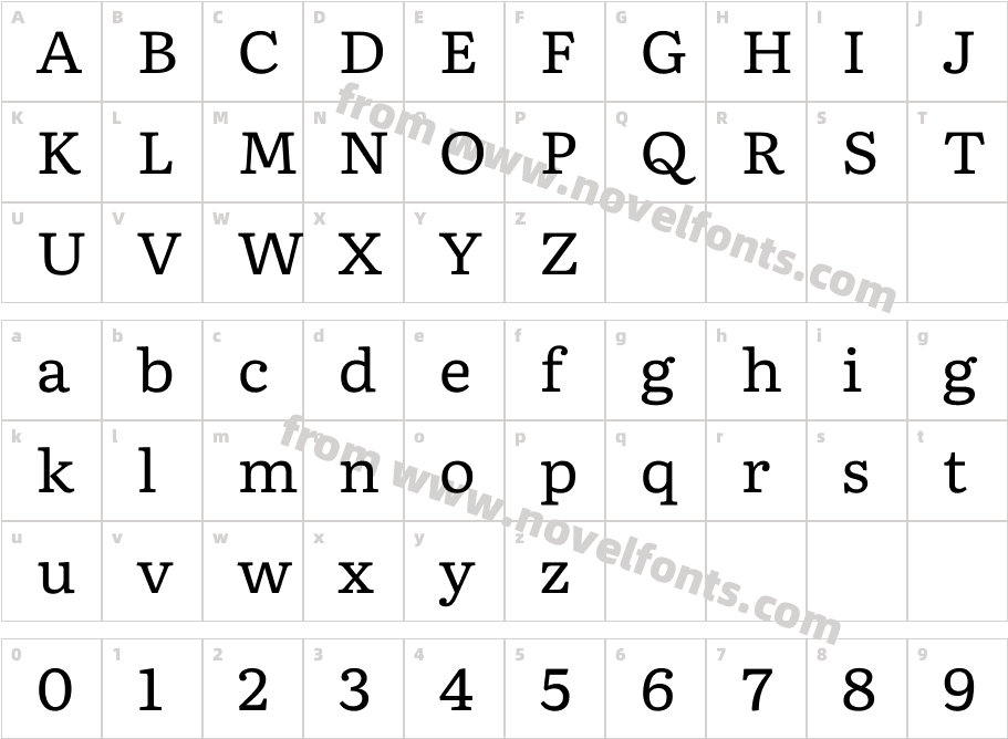 Literata 7pt RegularCharacter Map