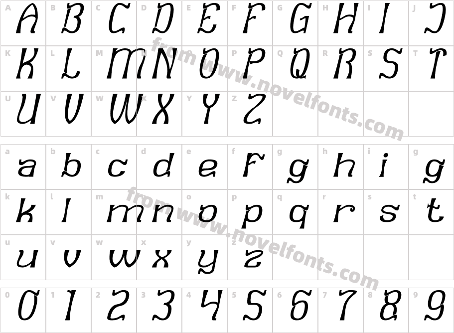 Little Piece Bold ItalicCharacter Map
