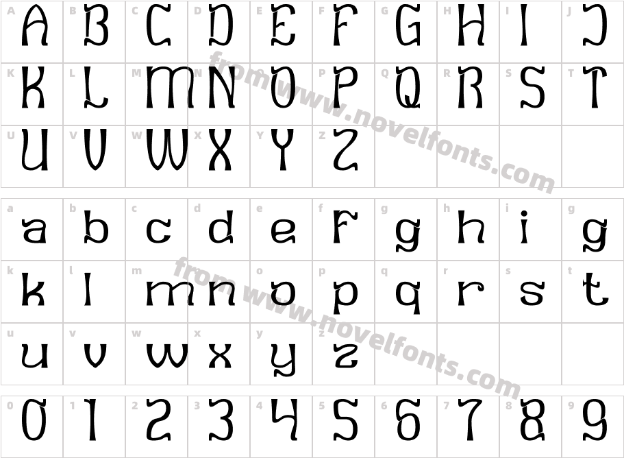 Little Piece BoldCharacter Map