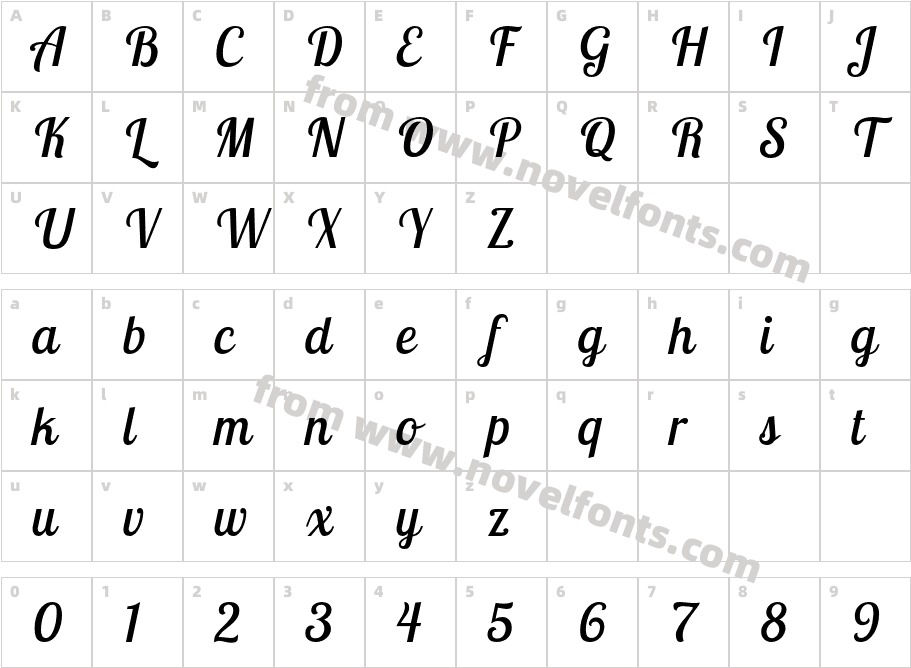 Lobster Two ItalicCharacter Map
