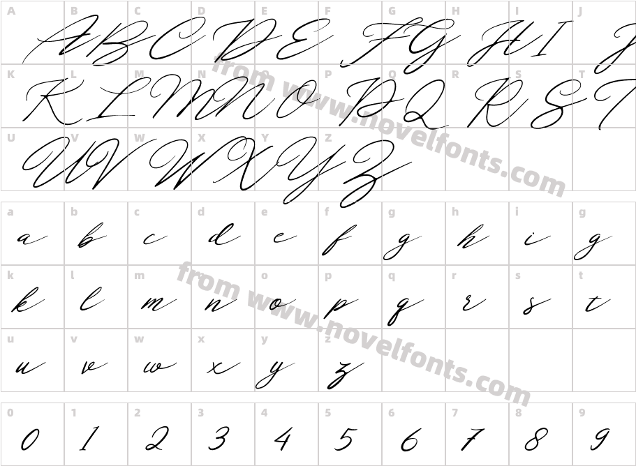 Localghost ItalicCharacter Map