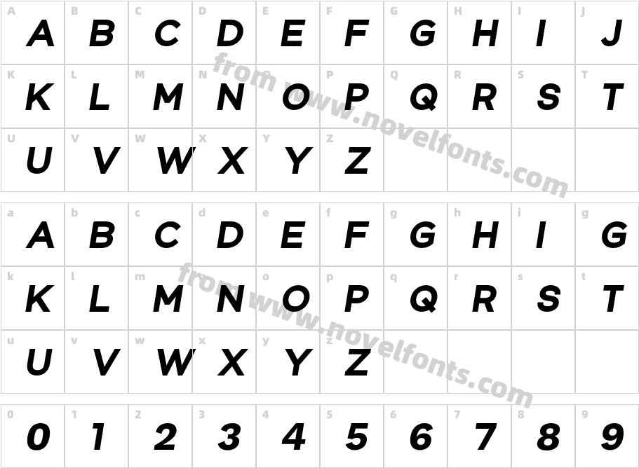 Loft Black ItalicCharacter Map