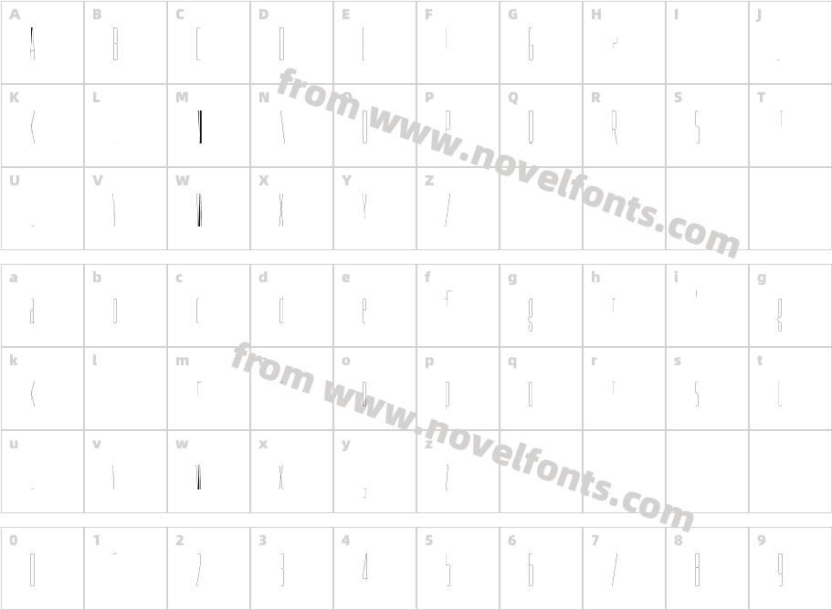 Loft Std HairlineCharacter Map
