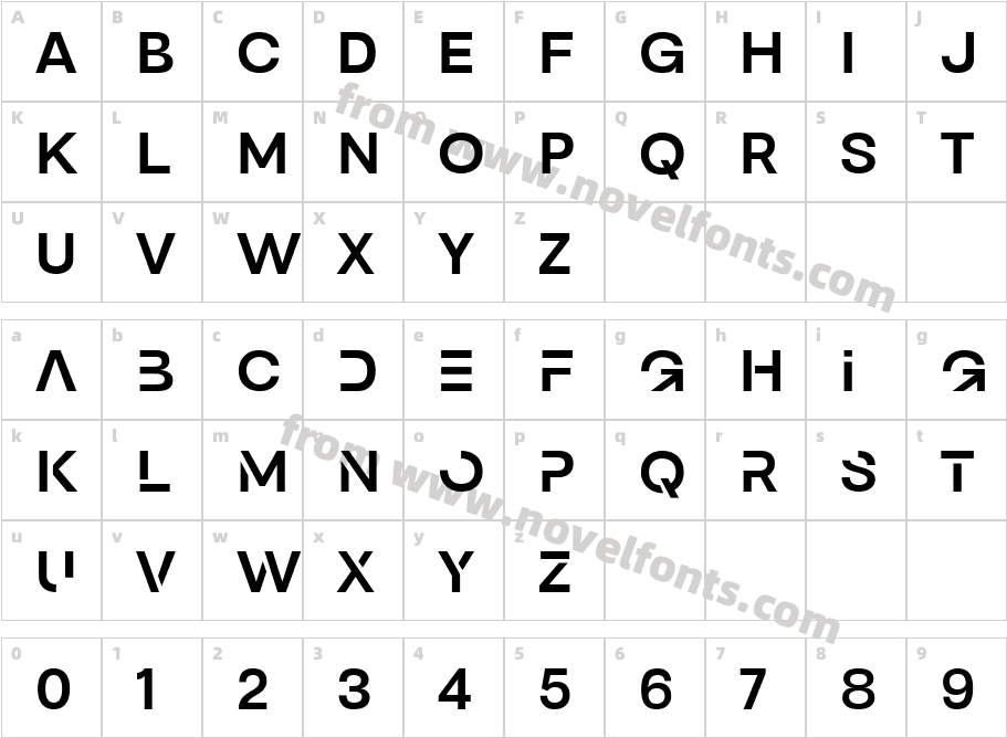 Logirent BoldCharacter Map