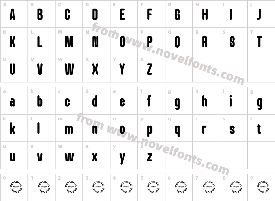 Lokanova Rounded Personal UseCharacter Map