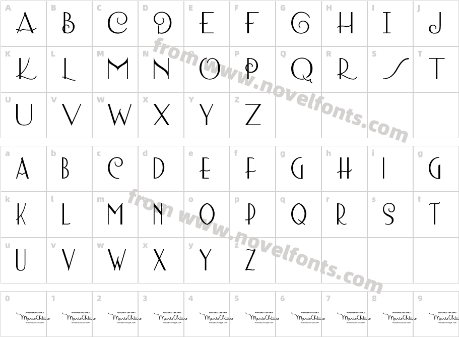 Lombard Bold Personal UseCharacter Map