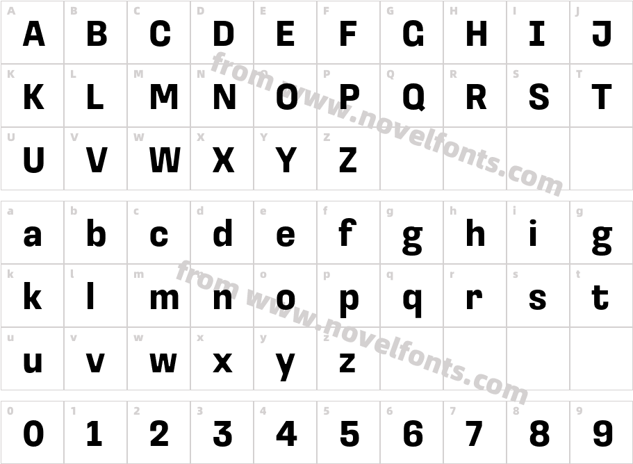 Loos Condensed BoldCharacter Map