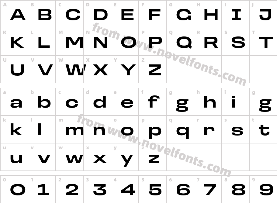 Loos Extended BoldCharacter Map