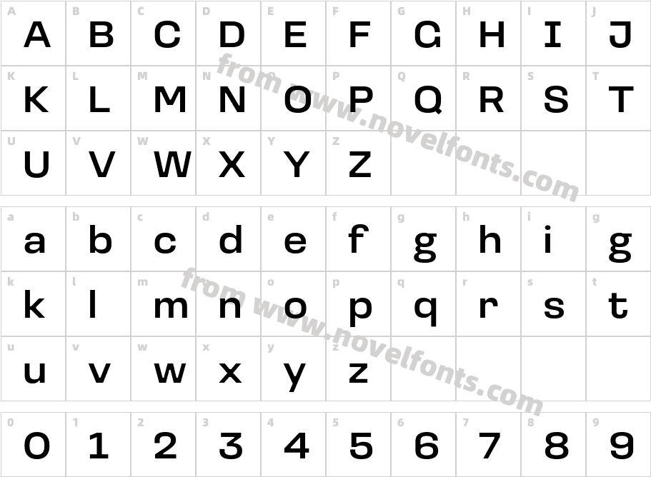 Loos Wide MediumCharacter Map