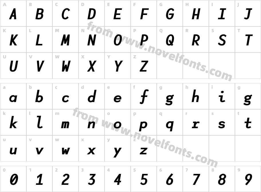 Lotion Black Italic Without LigaturesCharacter Map