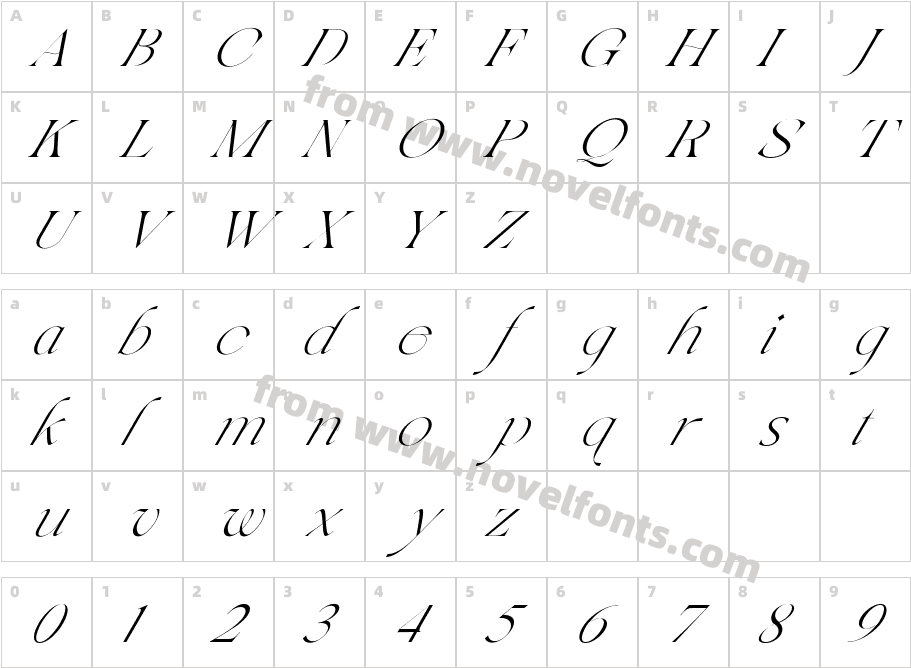 Love Story Self Made ItalicCharacter Map