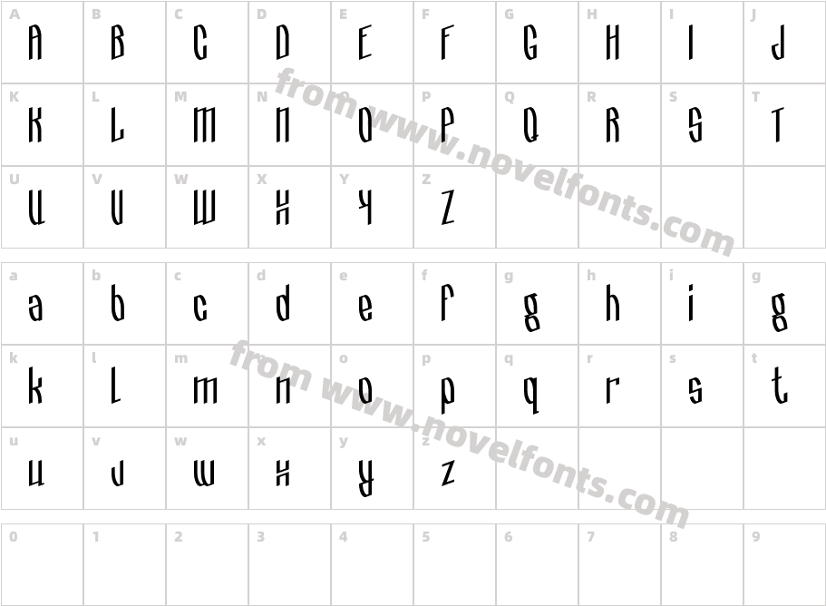 Lovegood BoldCharacter Map