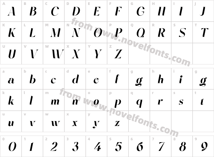Luckenbach ItalicCharacter Map