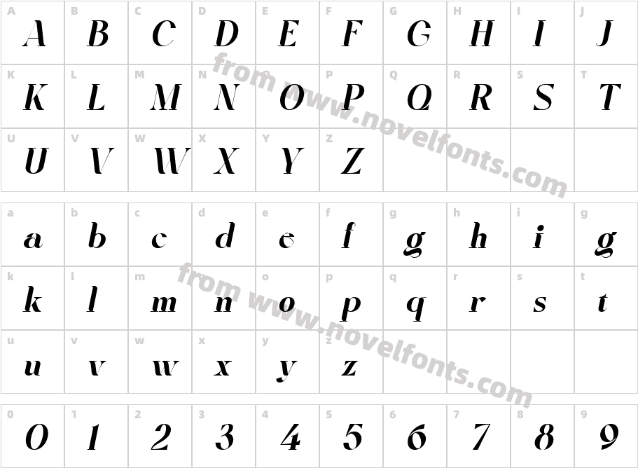 Luckenbach ItalicCharacter Map