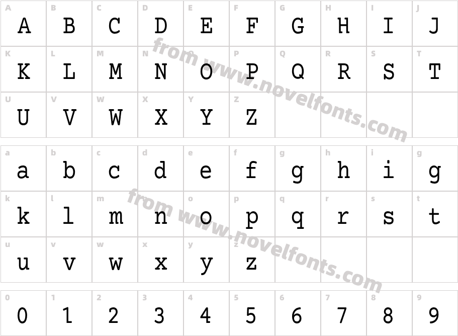 Mechanical CondensedCharacter Map