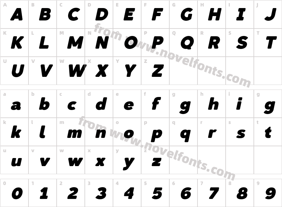 Lusio Soft Black ItalicCharacter Map