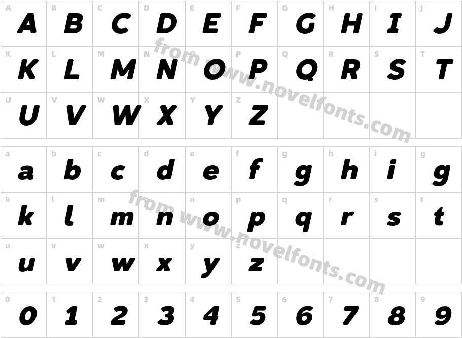 Lusio Soft Extra Bold ItalicCharacter Map
