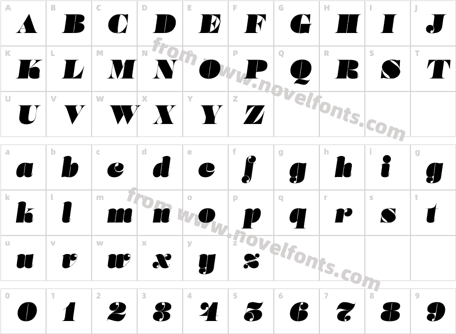 Lust Hedonist ItalicCharacter Map