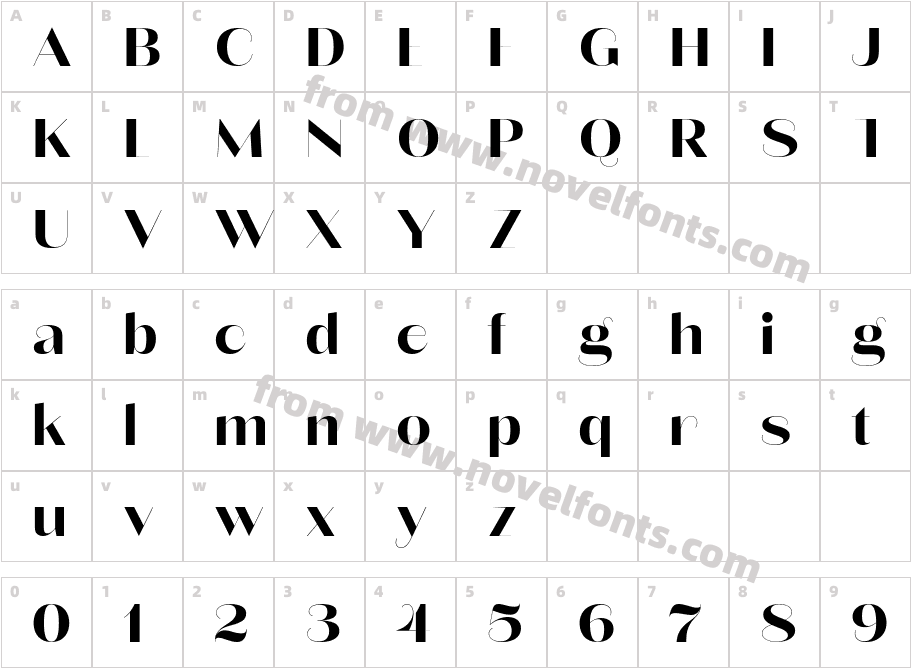 Lust Sans BoldCharacter Map