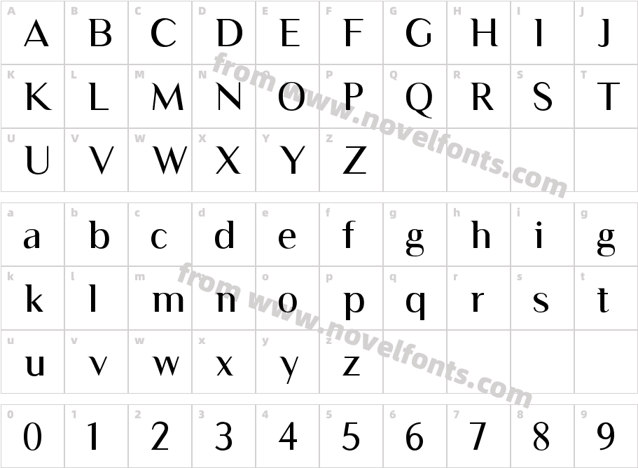 Luxia DisplayCharacter Map