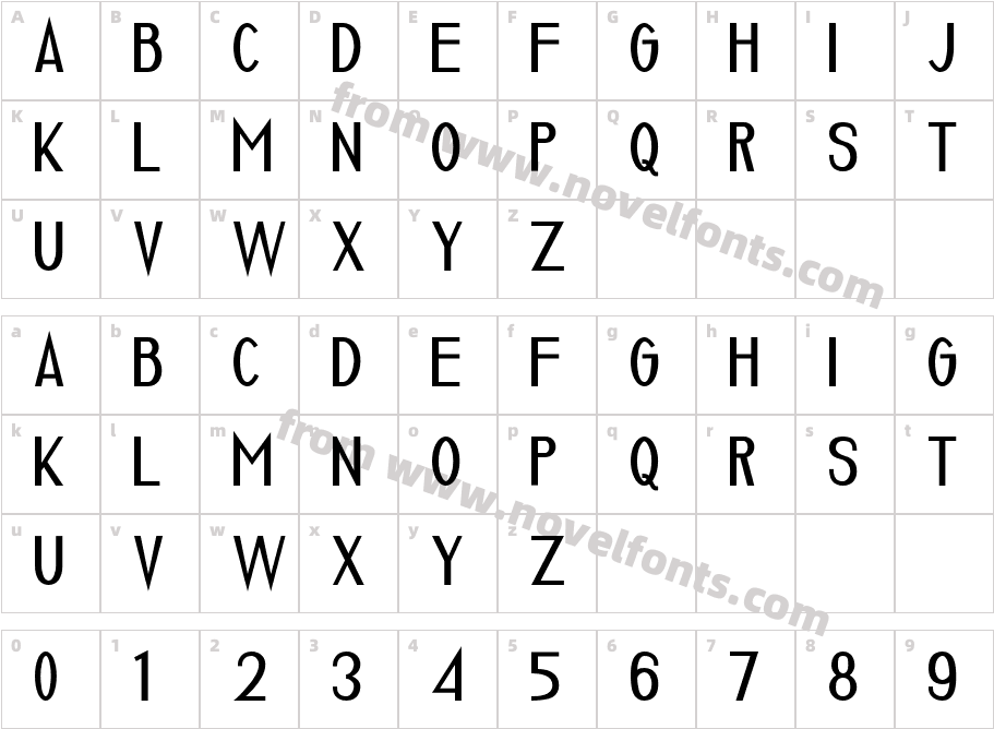 Luxuria MediumCharacter Map