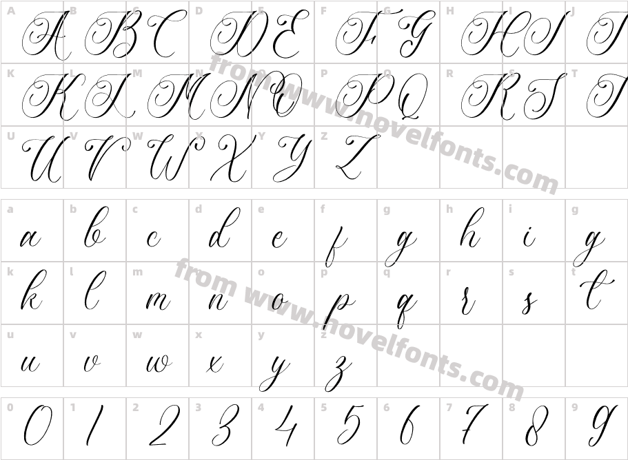 Luxuryone CalligraphyCharacter Map