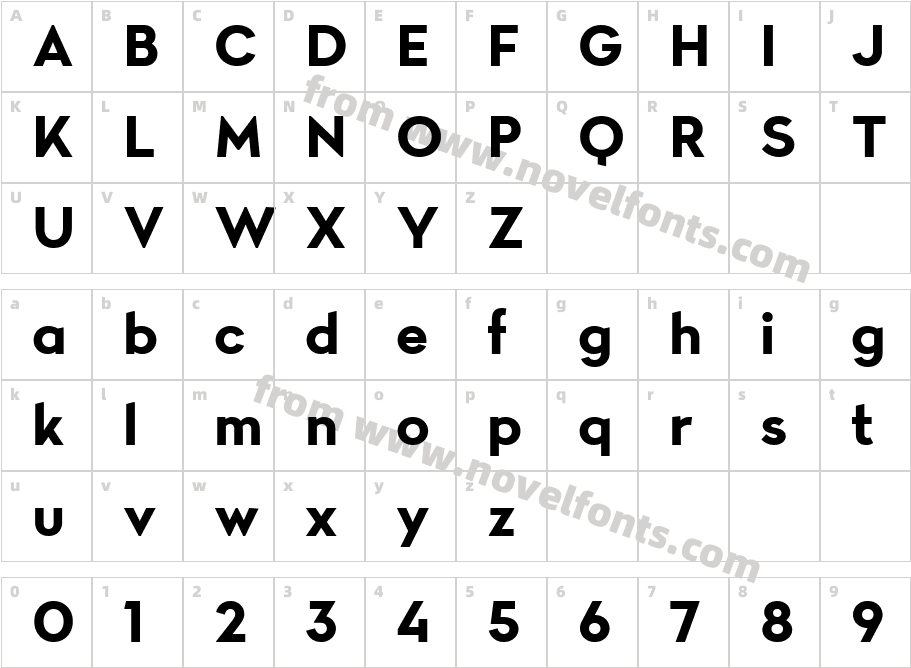 Lydia Sans BoldCharacter Map