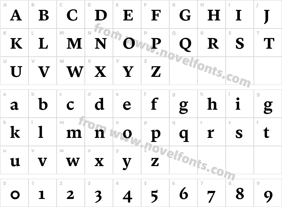 Lygia BoldCharacter Map