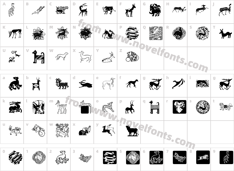 M AnimalsKCharacter Map