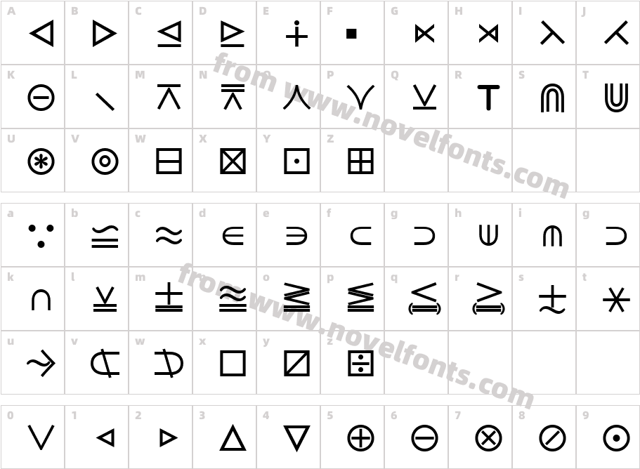 M Ma Binary S BoldCharacter Map