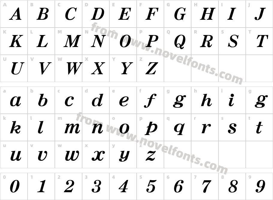 M Ma CenturyKS Bold ItalicCharacter Map