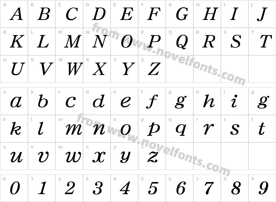 M Ma CenturyKSS ItalicCharacter Map