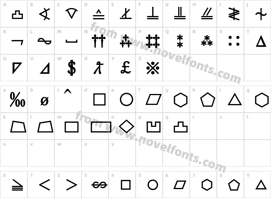 M Ma ExtraSS BoldCharacter Map