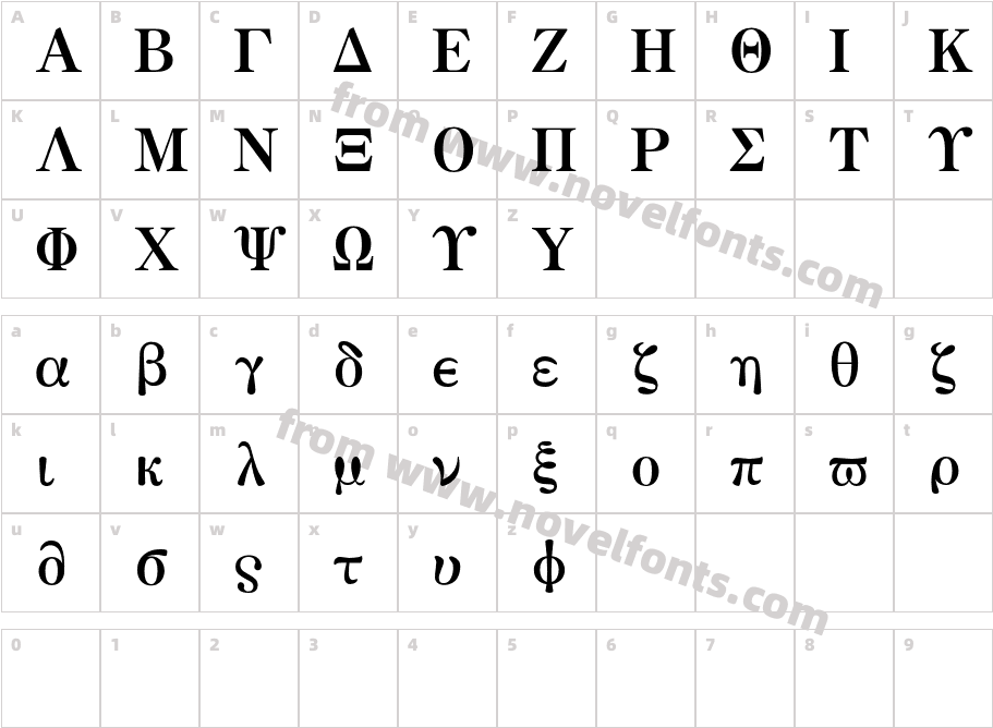 M Ma Greek BoldCharacter Map