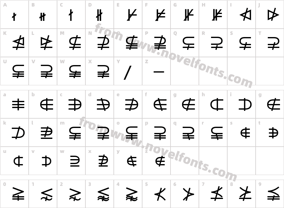 M Ma Negate SS BoldCharacter Map