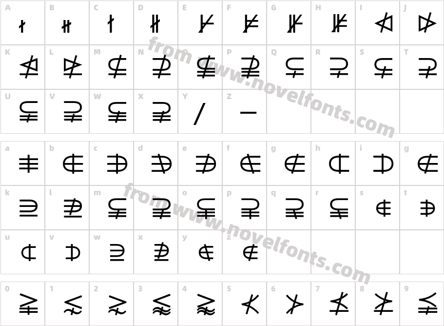 M Ma NegateS BoldCharacter Map