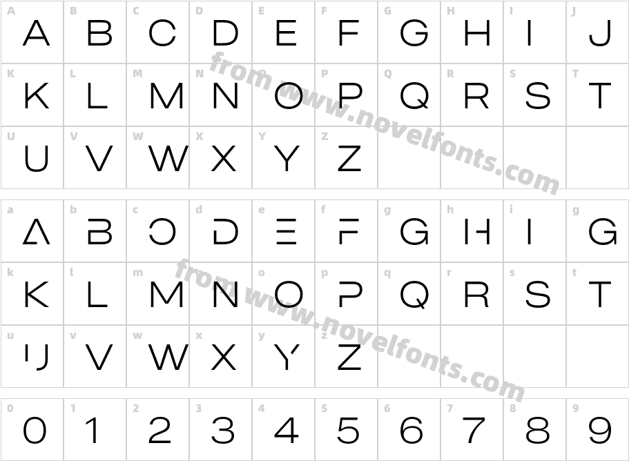 MADE Outer Sans Alt ThinCharacter Map