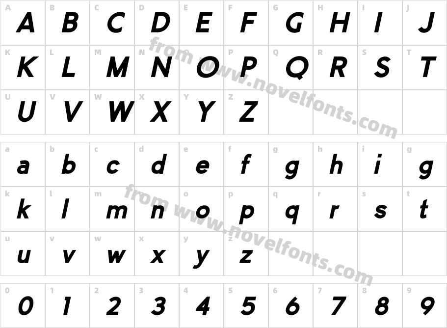 MANDISA Extra Bold ItalicCharacter Map