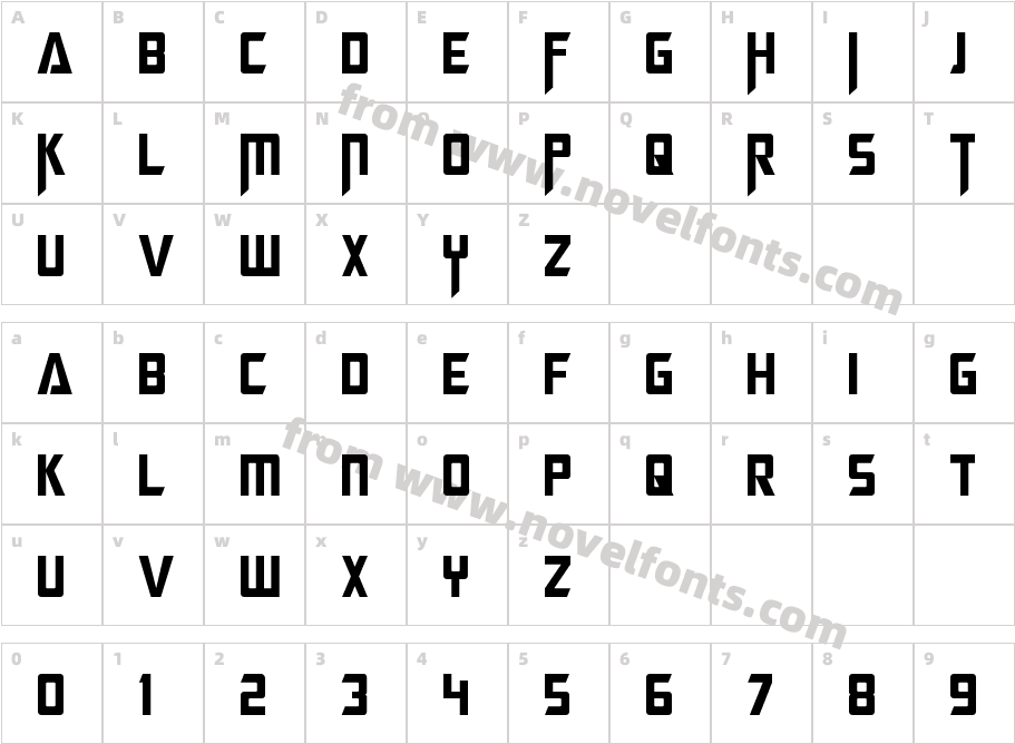 Megatron CondensedCharacter Map