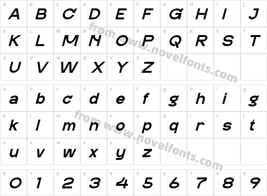 MARICLE ItalicCharacter Map