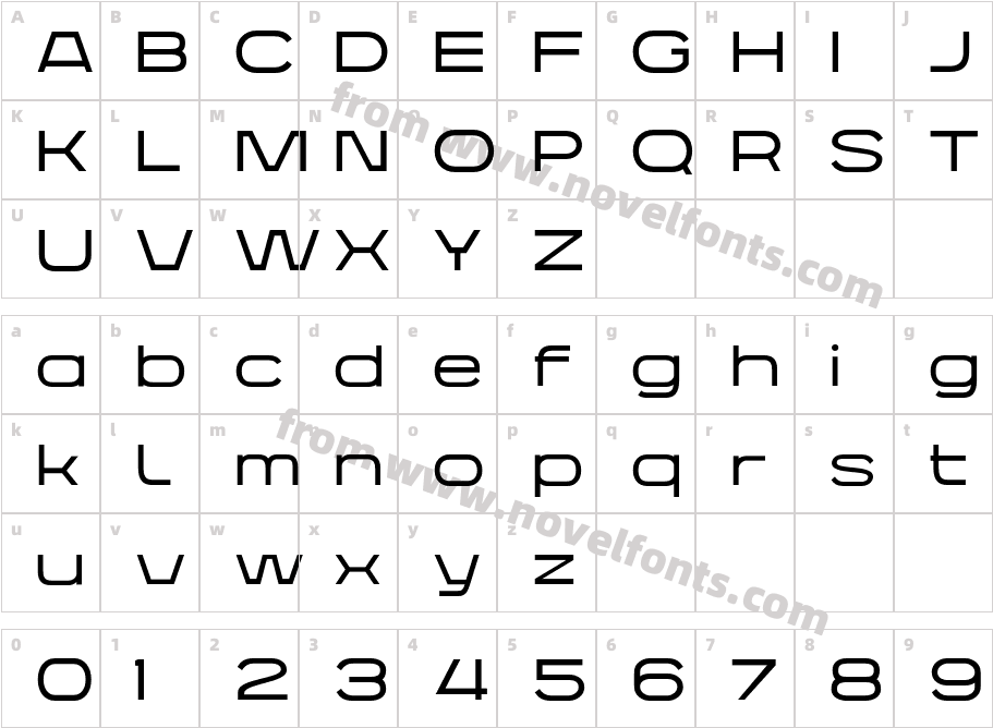 MBF Ligione Regular ExpandedCharacter Map