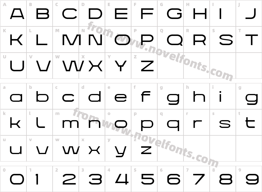 MBF Ligione Regular ExpandedCharacter Map
