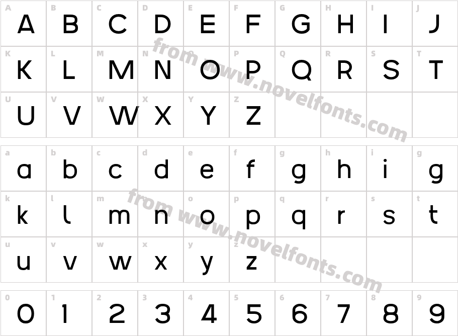MBF Ligione RegularCharacter Map