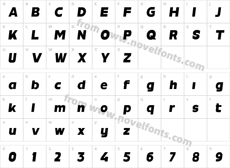 MBF Neutral Jack Black ItalicCharacter Map