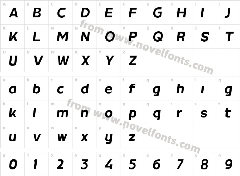 MBF Neutral Jack Bold ItalicCharacter Map