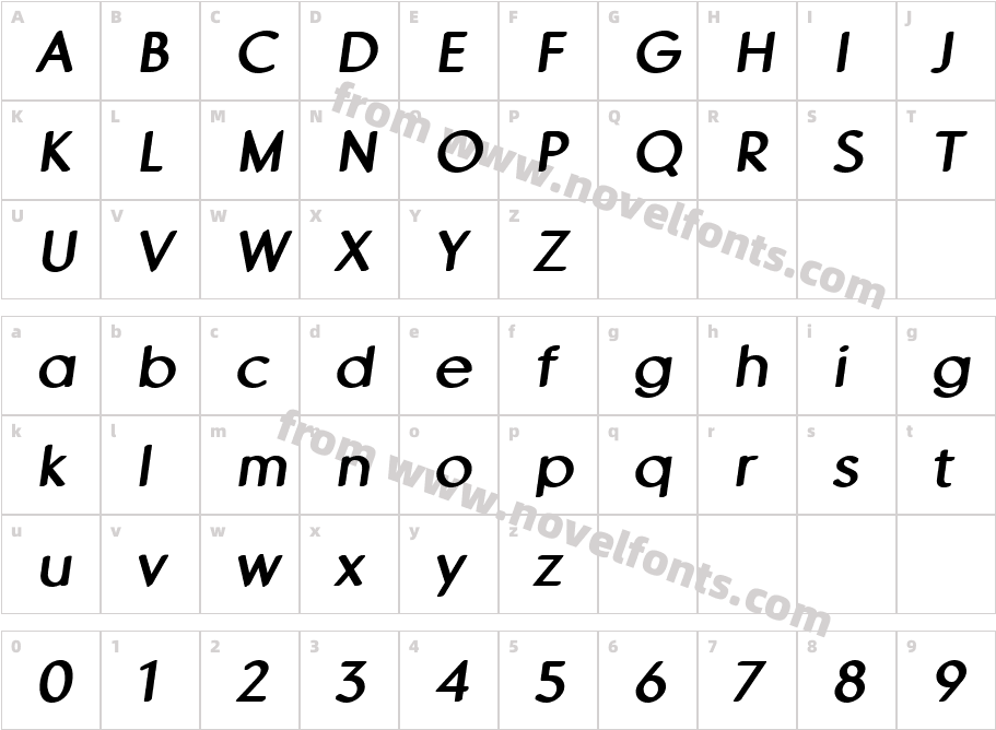 MDPEN Bold ItalicCharacter Map