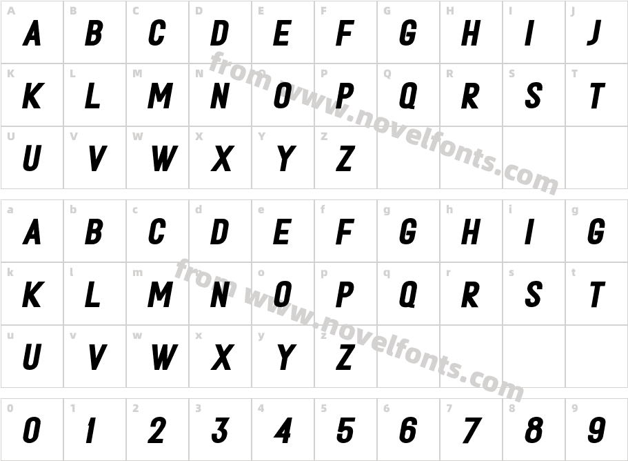 METAFORA Black Expanded ObliqueCharacter Map